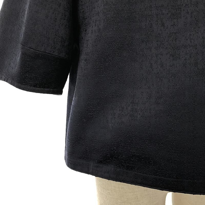 Drawer / ドゥロワー | 2023SS | RESORT2 サテンジャカードハーフスリーブブラウス | 36 | ネイビー | レディース Drawer / ドゥロワー | 2023SS | RESORT2 サテンジャカードハーフ