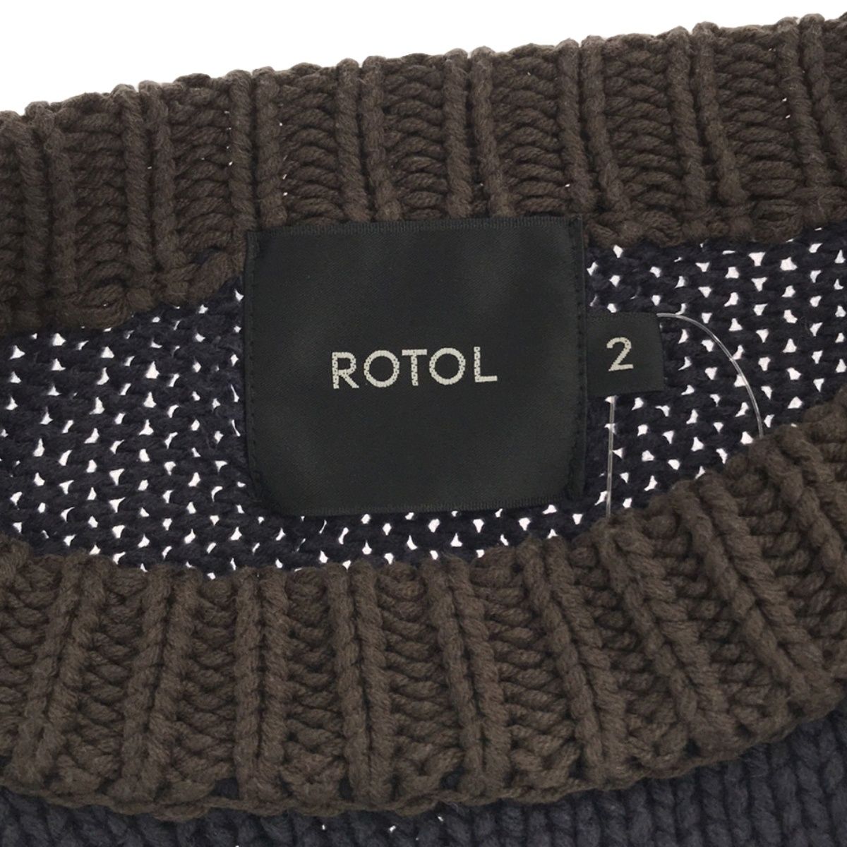 ROTOL ロトル 22AW FRANKEN C/N KNIT フランケンクルーネックニットセーター R22WKFK33 ブラウン 2 - メルカリ