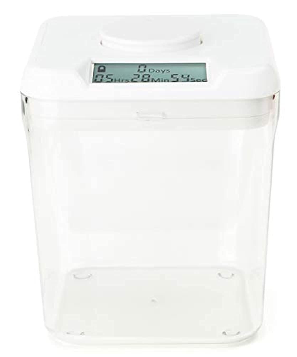 Kitchen Safe Time Locking Container White Lid Clear Base - 14cm inside height