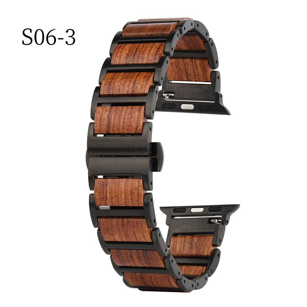 Apple Watch 対応 天然木 × ステンレススチール バンド 手作り おしゃれ ハンドメイド かわいい ウッドブレスレット ストラップ メンズ レディース アップルウォッチ バンド 替え ベルト シリーズ 1〜8 対応 プレゼント SSP275