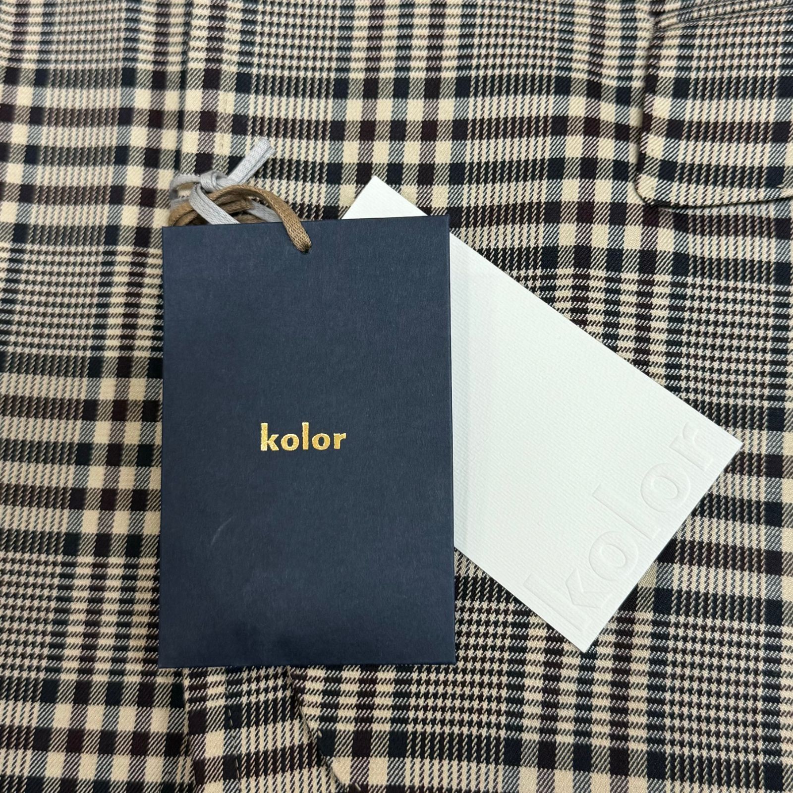 定価114400円 新品 kolor 23AW T/Rサージチェック JKT グレンチェック 