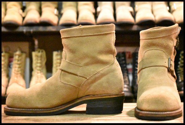 ベージュ スエード 　チペワ　黒タグ　エンジニアブーツ 9E 良品 黒タグ】Chippewa チペワ サンドスエード エンジニア
