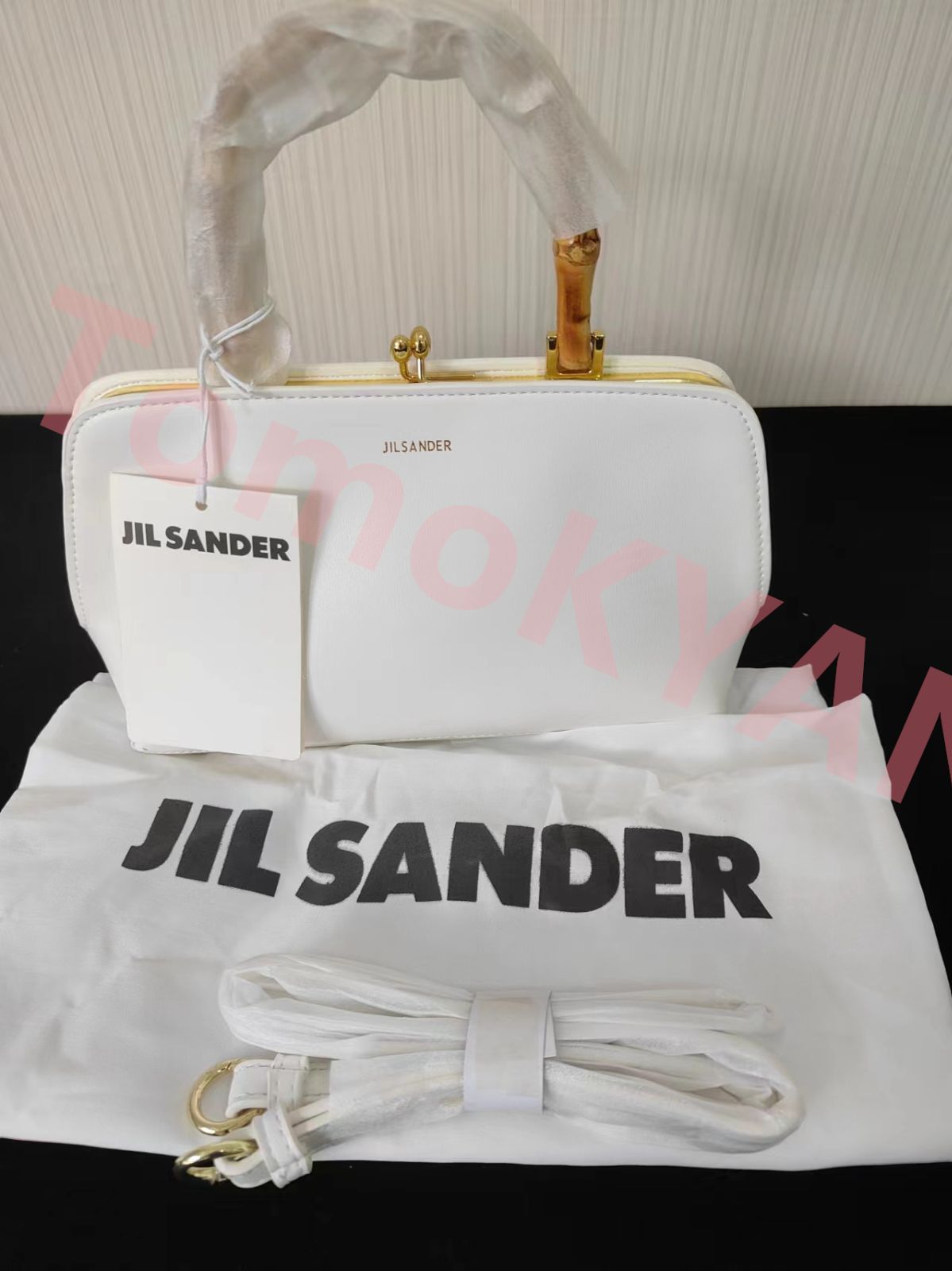 【極美品】ジルサンダー JIL SANDER Goji Bamboo ショルダーバック ホワイト ハンドバッグ ミニバッグ