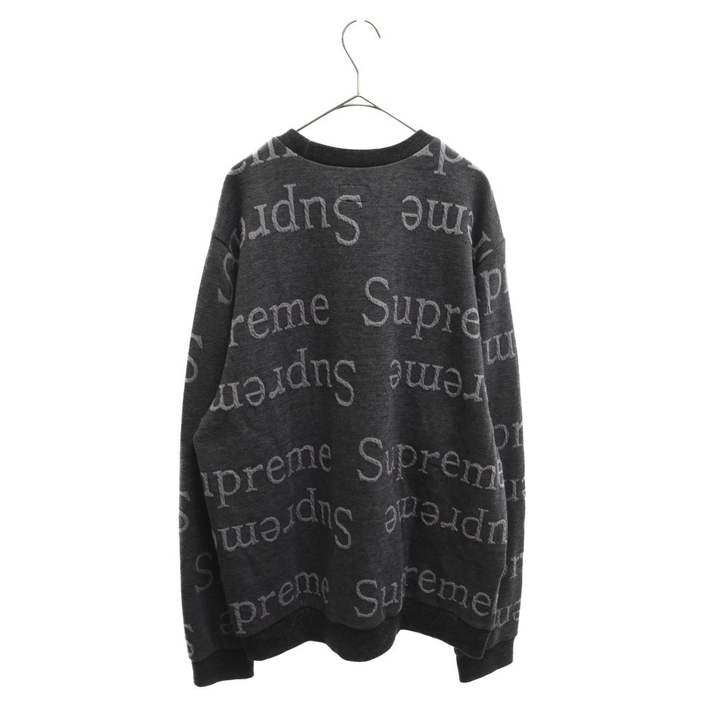 SUPREME (シュプリーム) 18SS Jacquard Logo Crewneck ジャガードロゴクルーネックスウェットプルオーバー トレーナー  グレー