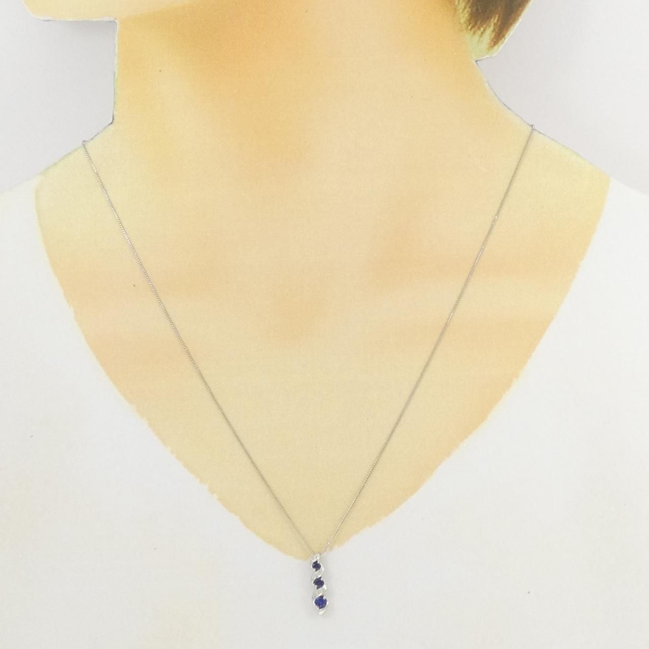 PT900/PT850 サファイヤ ネックレス 0.31CT - メルカリ