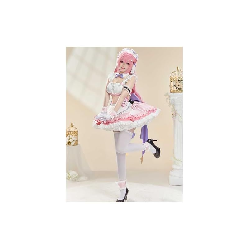 在庫 Miccostumes レディース 大人 女神風 アニメ ゲーム メイド タンクトップ スカート 衣装 セット かわいい 萌え コスプレ コスチューム コス 仮装 変身 変装 撮影 お化け ピンク L