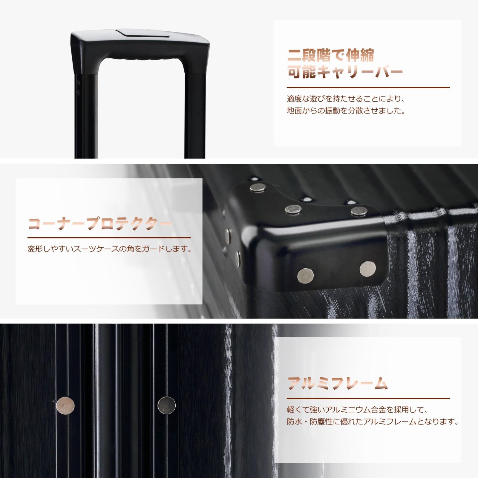  TSAロック 静音 四角 傷が目たちにくい レトロ 機内持込 大型 アルミフレーム 安心一年 対応 キャリーケース スーツケース タビトラ その他 旅行かばん 小分けバッグ