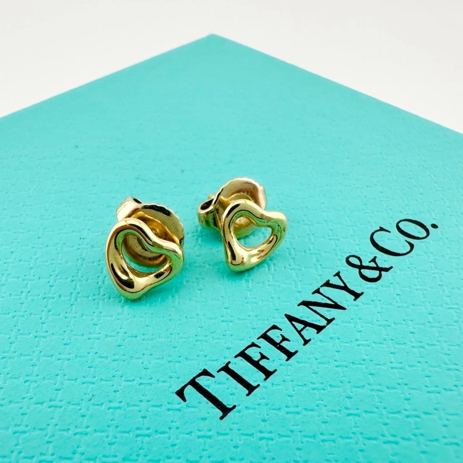 SALE Tiffany ティファニー　K18 ペレッティ　オープンハートピアス Elsa Peretti （新品仕上げ済）ティファニー TIFFANY オープン