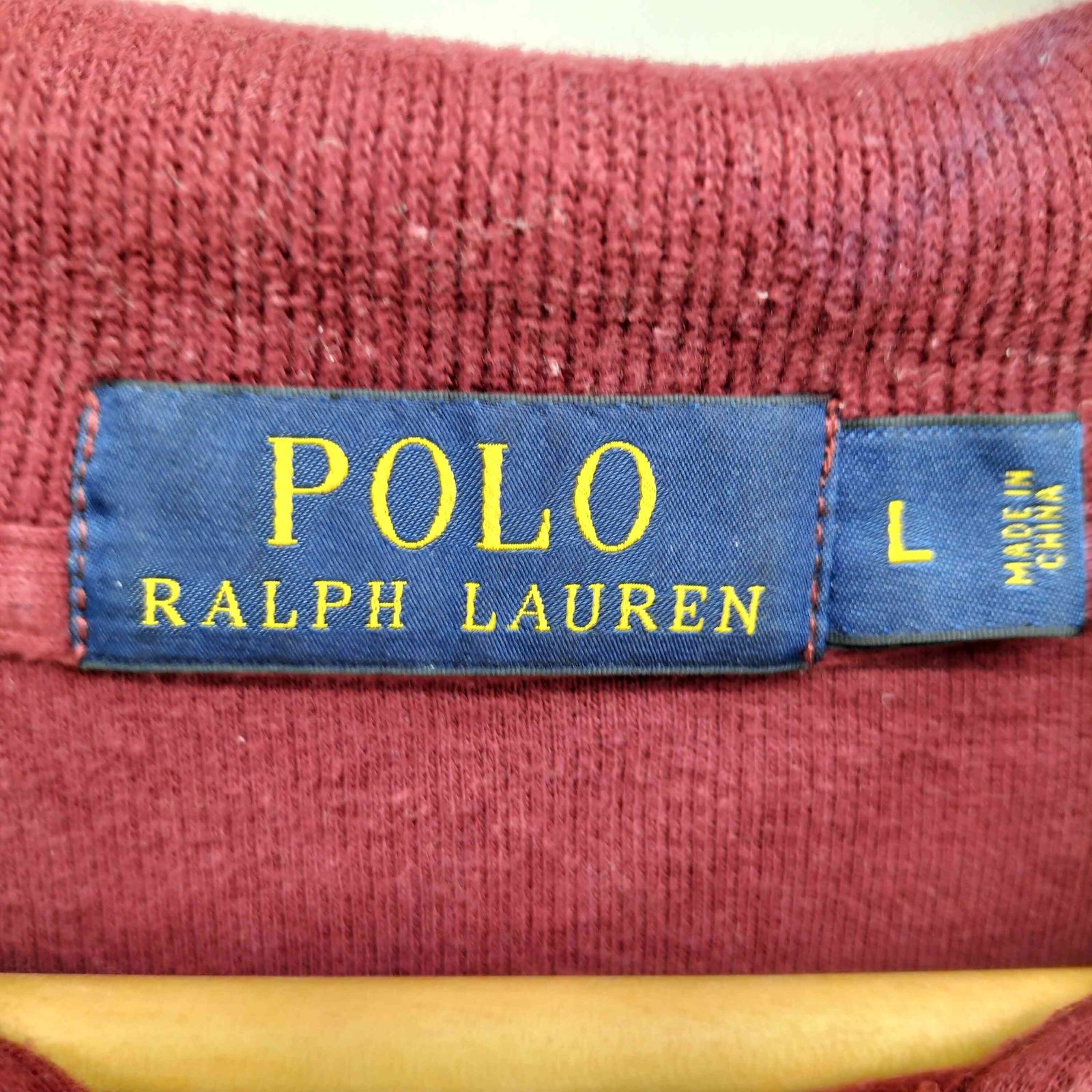 ポロバイラルフローレン　刺繍ロゴ　ハーフジップコットンニット　アイボリーL古着 POLO RALPH LAUREN - 古着 ポロバイラルフローレン Polo by