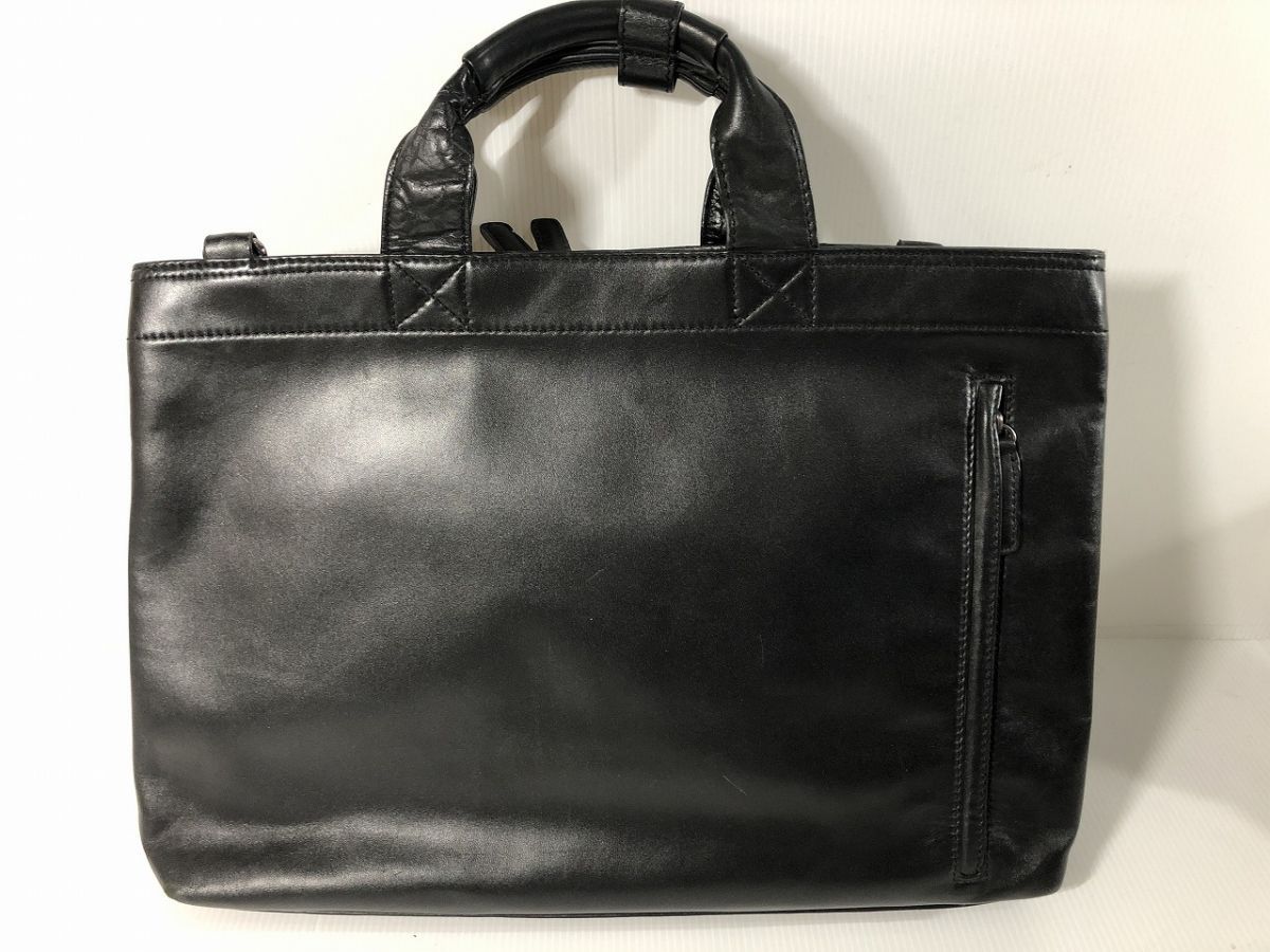 FLYING HORSE フライングホース  本革レザーx合成皮革 ビジネスバッグ メンズ ブラック 黒  やや美品 中古