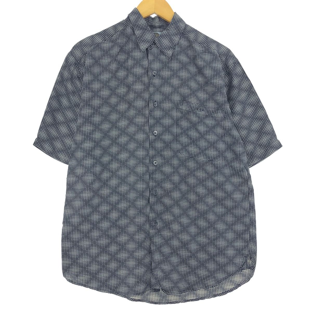 古着 SILK UOMO 総柄 半袖 シルクシャツ メンズS/eaa441493