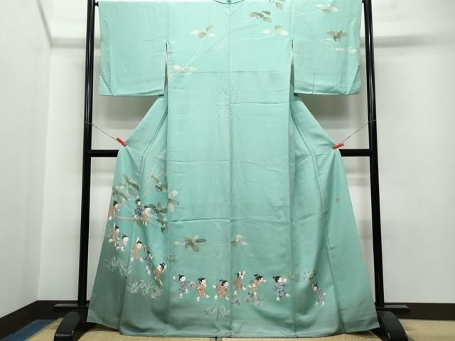 平和屋着物●十日町友禅作家 関口遼一 訪問着 童子遊び 正絹 CAAS8478vf