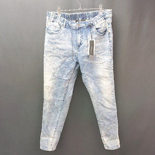 「CAMBIO」 ダメージ加工デニムパンツ LL ブルー メンズ CAMBIO 「CAMBIO」 ダメージ加工デニムパンツ L ダークインディゴ