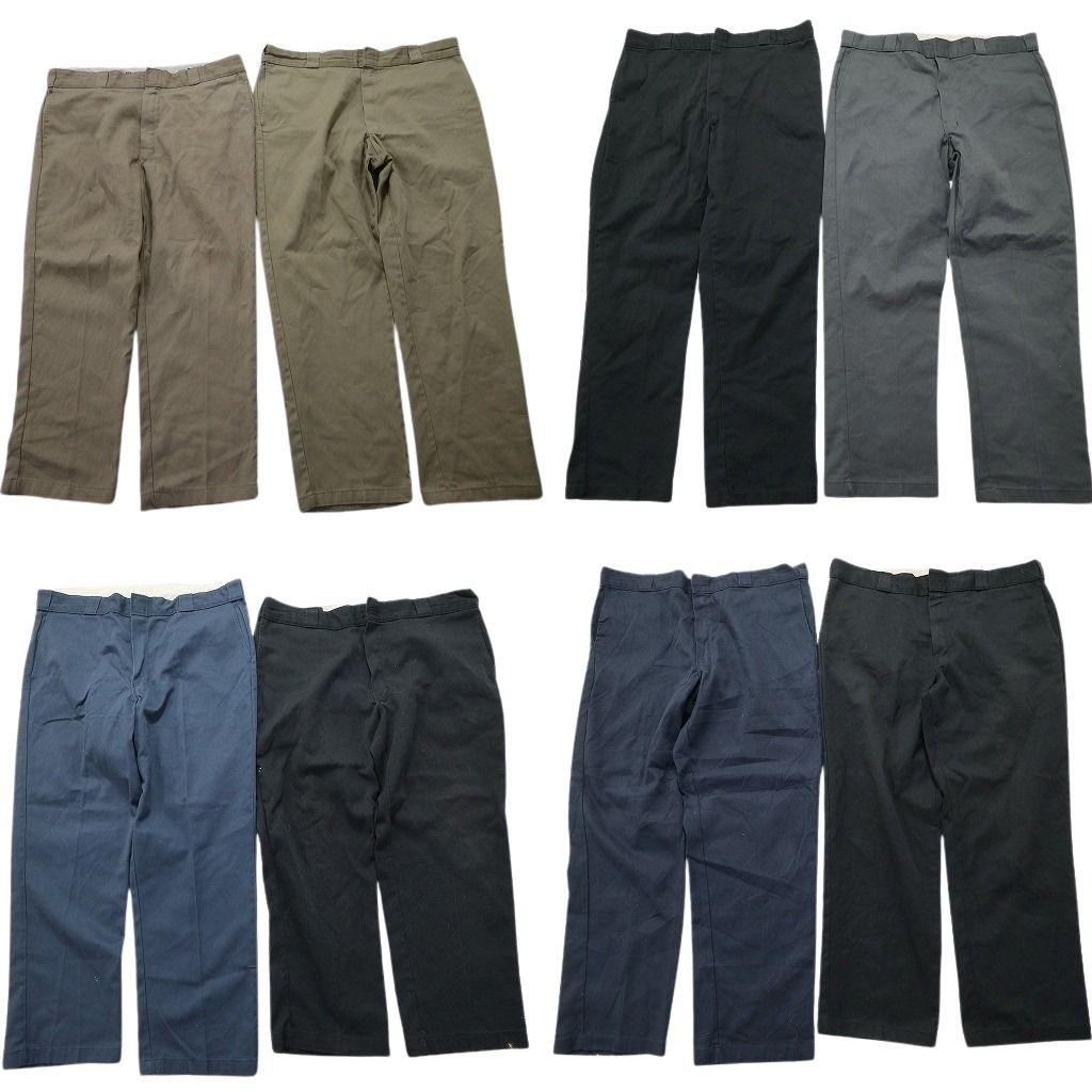 古着卸 ディッキーズ DickieS 874 ワーク パンツ 8枚セット メンズ 40 ワーク ネイビー ブラック グレー 古着 MZ7535