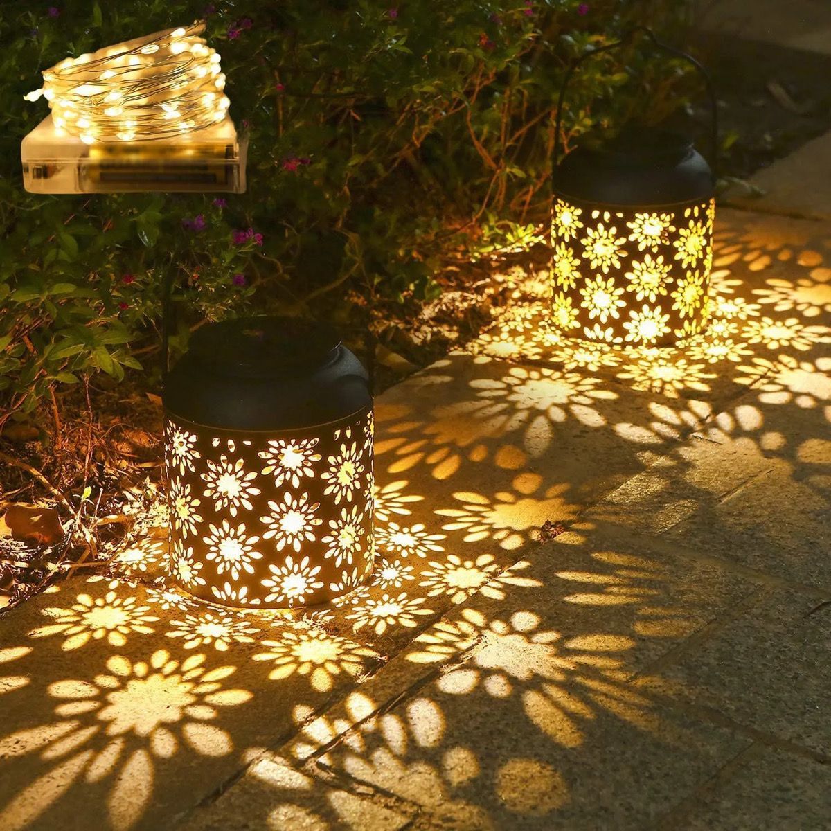 ガーデンライト LEDソーラーライト 庭  夜間自動点灯 ランタン ８つ