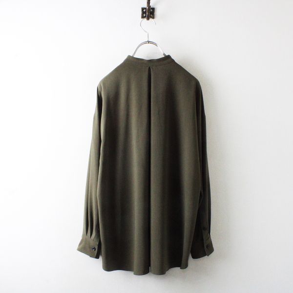 美品 2019SS L'appartement アパルトモン Col Pierrot バンドカラーブラウス/カーキ シャツ【2400013066440】 美品 2019SS L'appartement アパルトモン Col Pierrot バンドカラー