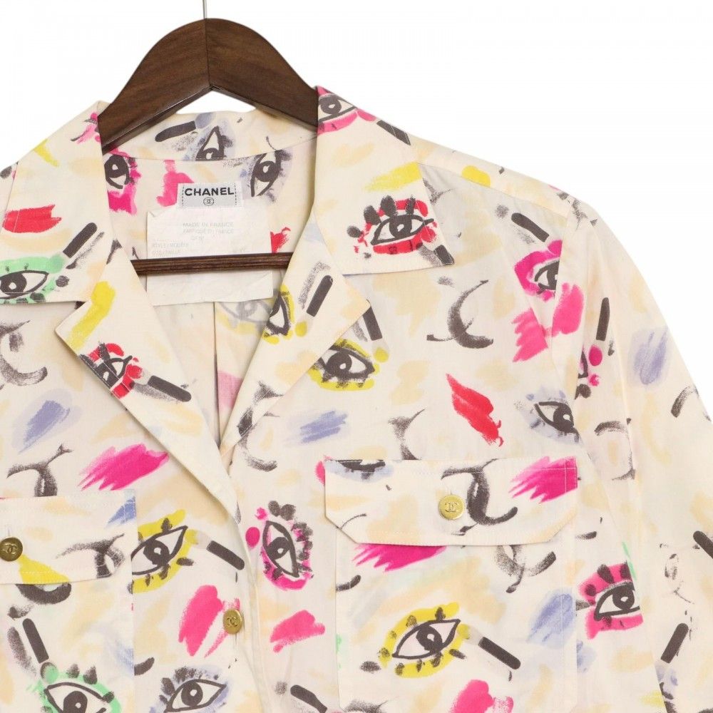 シャネル CHANEL マルチカラー ココマーク 総柄 スカーフ 大判