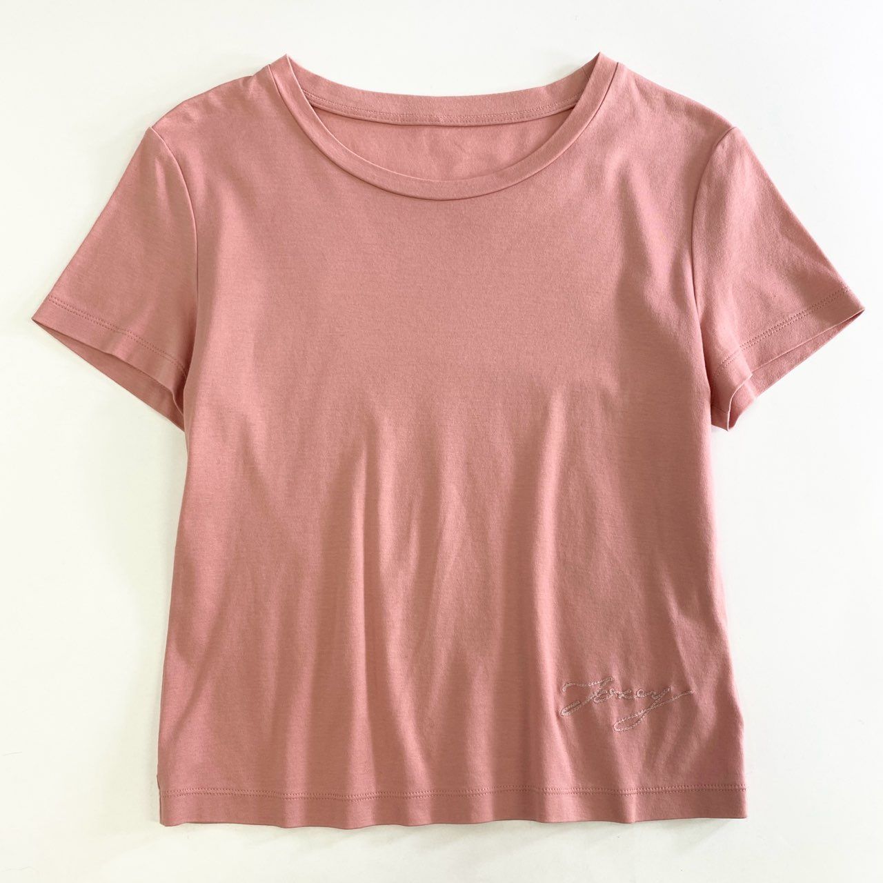 38k12 FOXEY フォクシー 40805 コントロールC ロゴ刺繍 半袖Tシャツ 