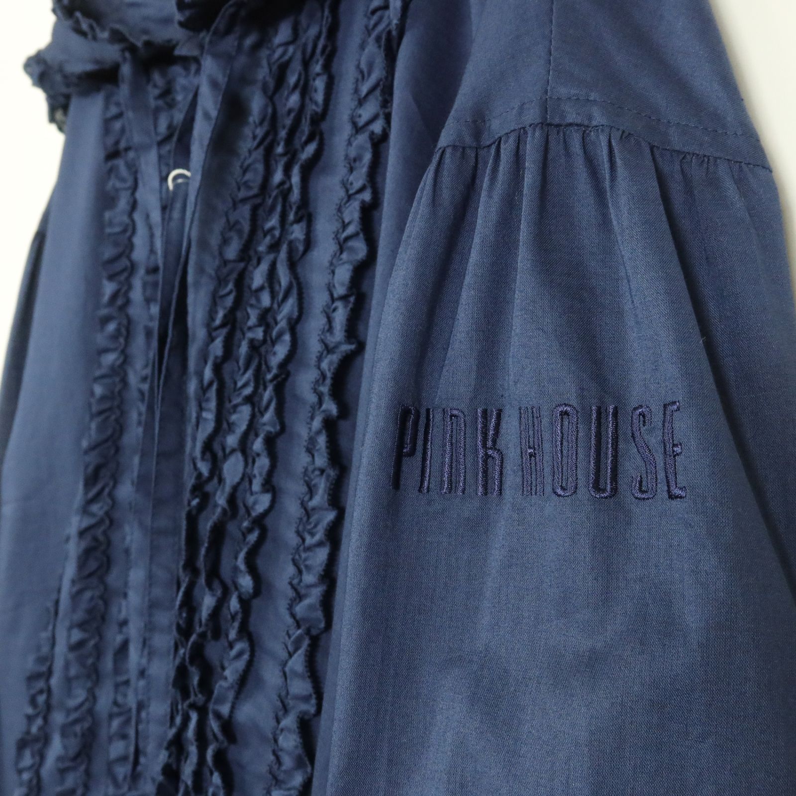 新品】ピンクハウス☆2024年製！ローンブラウス フード付き ネイビー系