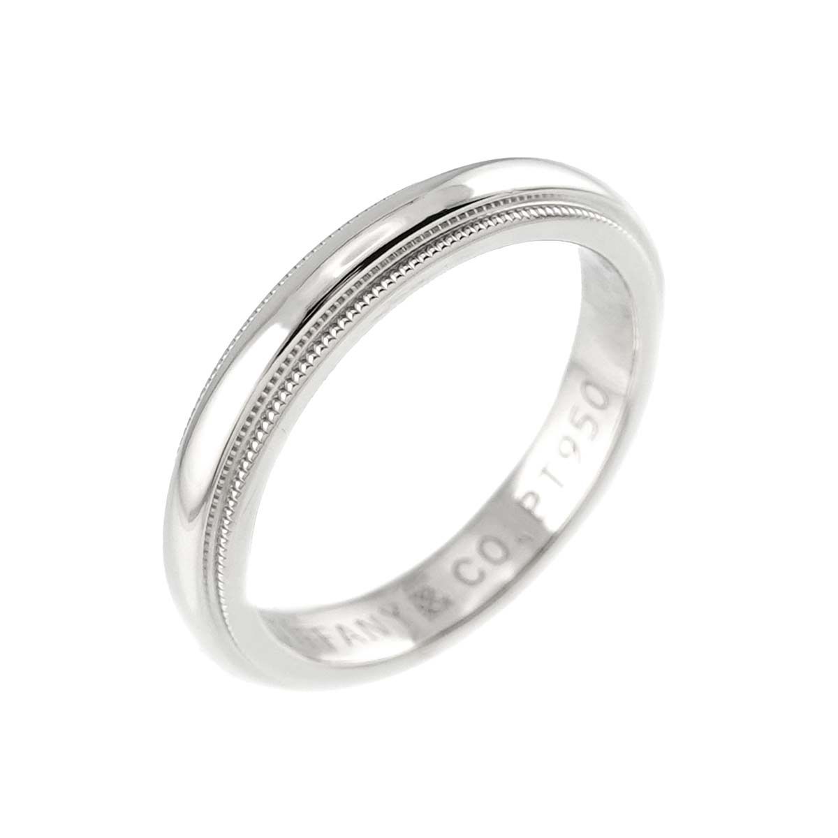 新しいスタイル ティファニー TIFFANY&Co. 幅 リング 6号 バンド ミルグレイン プラチナ