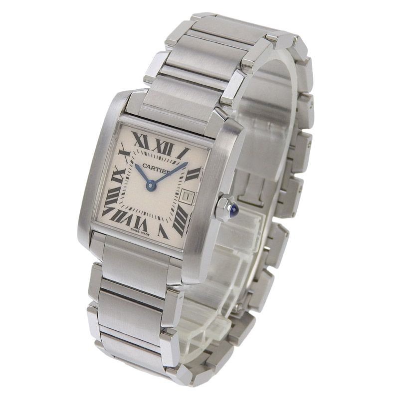 カルティエ CARTIER タンクフランセーズMM レディース クォーツ 腕時計 SS ホワイト文字盤 W51011Q3 新入荷 CA0485 WWW_OLIVIERBERNSTEIN_COM