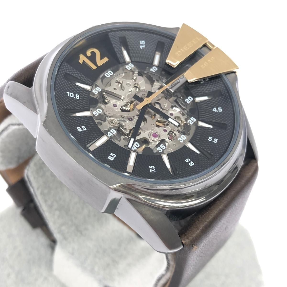 DIESEL ディーゼル 自動巻腕時計/マスターチーフ SS×レザー DZ1730 