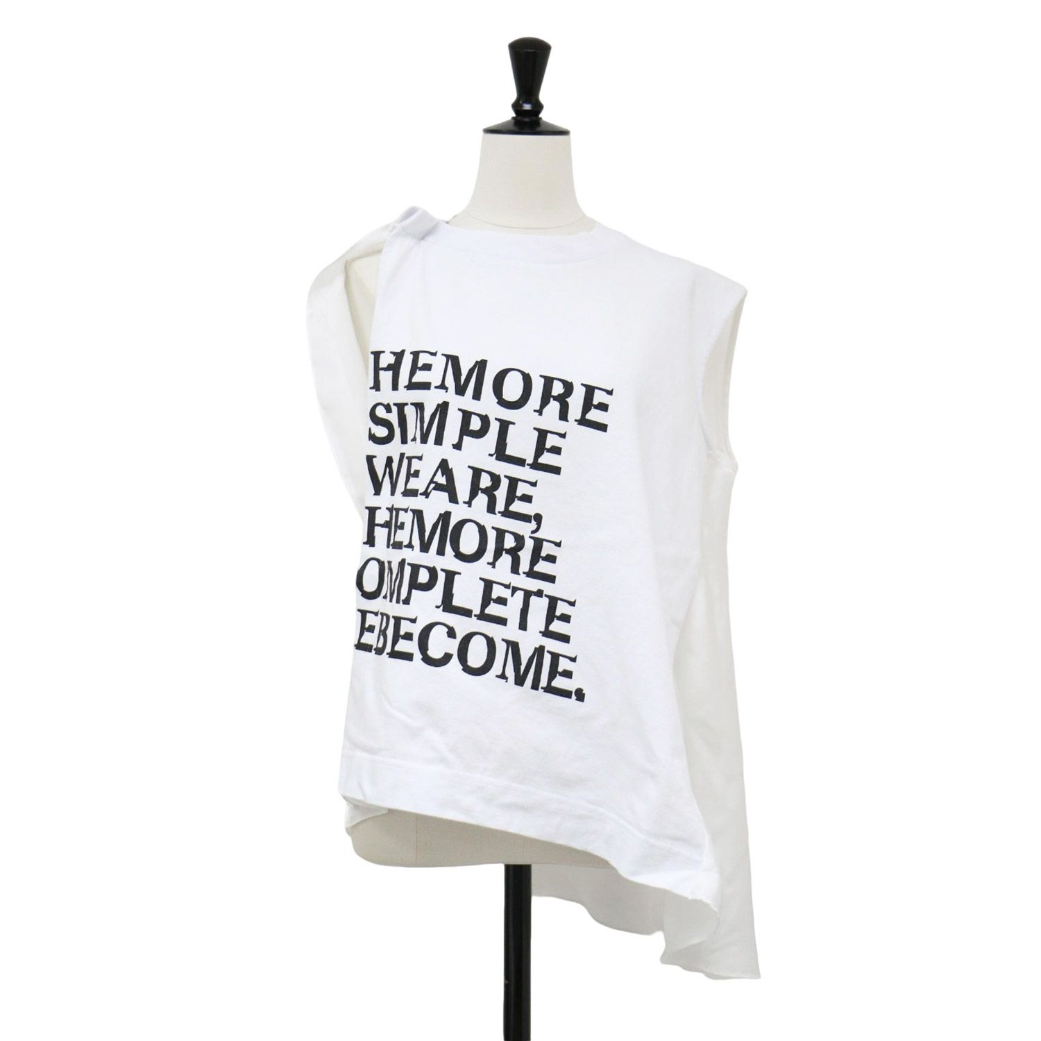 Sacai サカイ Tシャツ ホワイト 白 サイズ 1 S | 24春夏 グラフィック Tシャツ | Graphic T-Shirt ノースリーブ クルーネック ロゴ プリント サテンコンビ | | トップス カットソー レディース