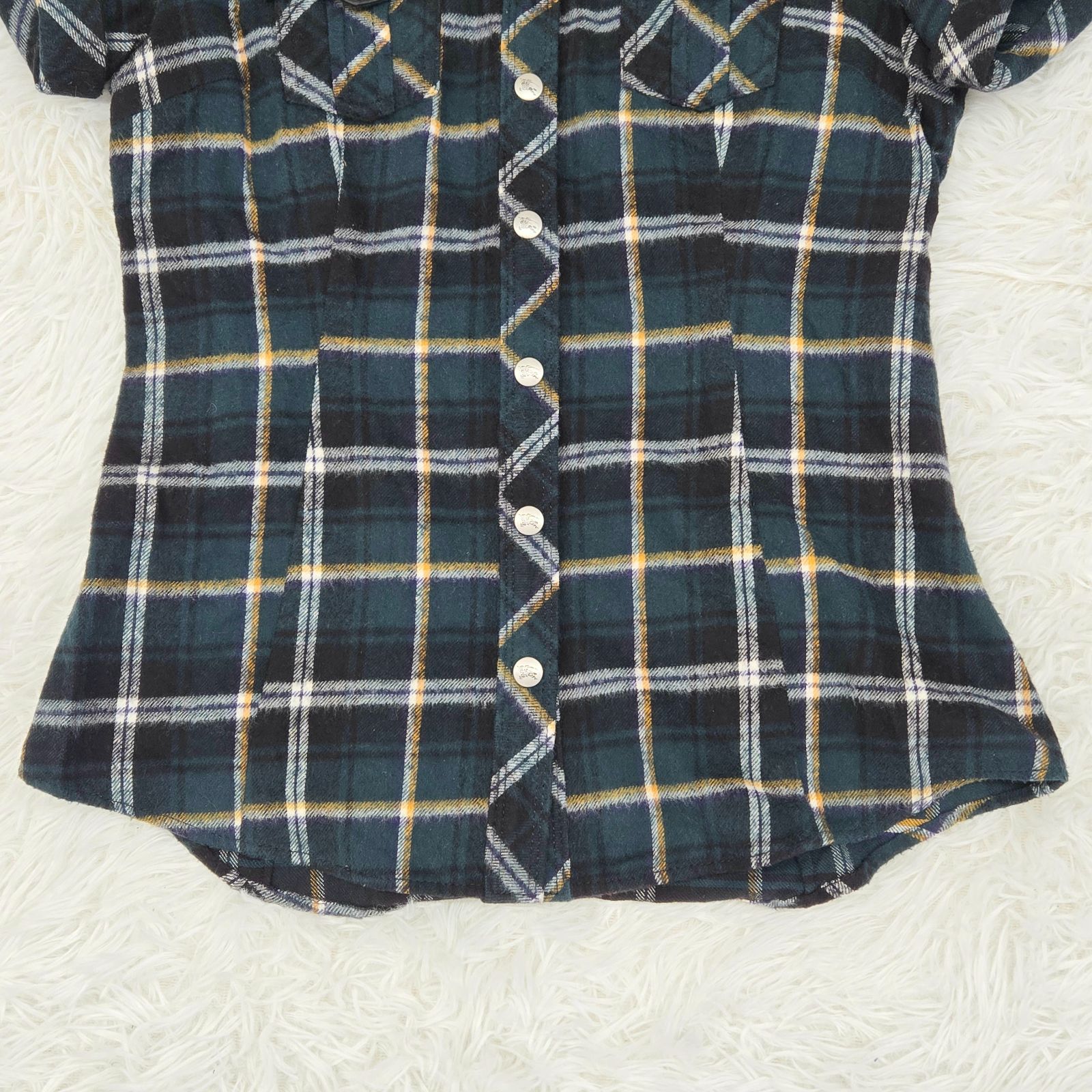 バーバリーブルーレーベル　ノバチェック　ホースロゴ　フランネルシャツ BURBERRY BLUE LABEL - バーバリーブルーレーベル ノバチェック