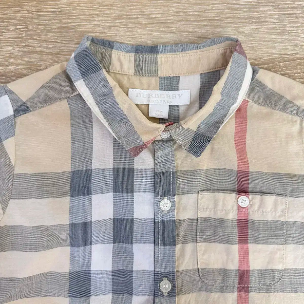 Burberry Check cotton shirt in neutrals - Burberry Kids