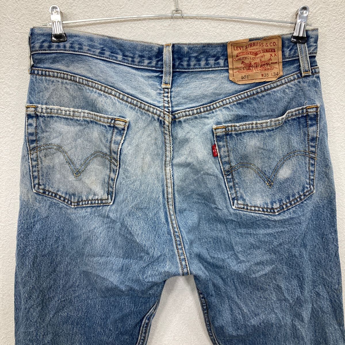 リーバイス 古着 デニム 501 ボタンフライ ブルー W38 L34 Levi's 501 デニムパンツ W35 ブルー リーバイス ボタンフライ