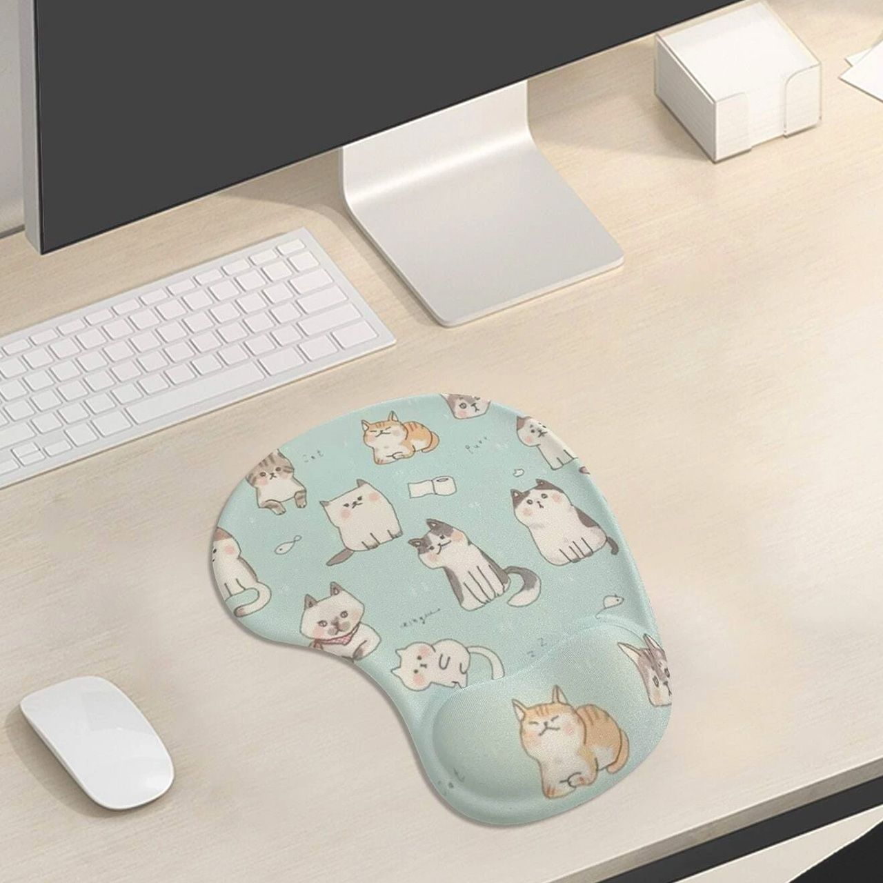 猫柄 ねこ マウスパッド かわいい 猫 ネコ リストレスト付き リストパッド 猫グッズ 猫雑貨 日用品 文房具 文具 猫好き ギフト プレゼント 【127】