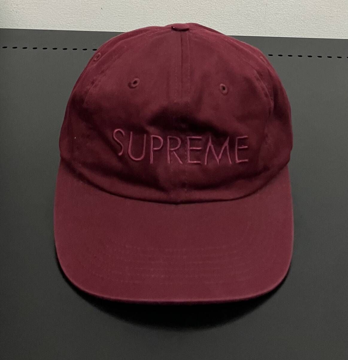Supreme シュプリーム ロゴ 刺繍 キャップ ワイン キャップ 革ベルト USA アメリカ製