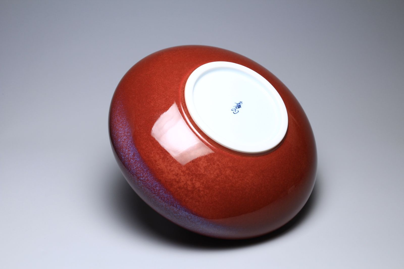 馬場真右衛門　辰砂花瓶　日展作家　有田焼　共箱　美品　茶道具【正一古美術】 馬場真右衛門 辰砂花瓶 日展作家 「真右衛門」在銘 有田焼 共箱