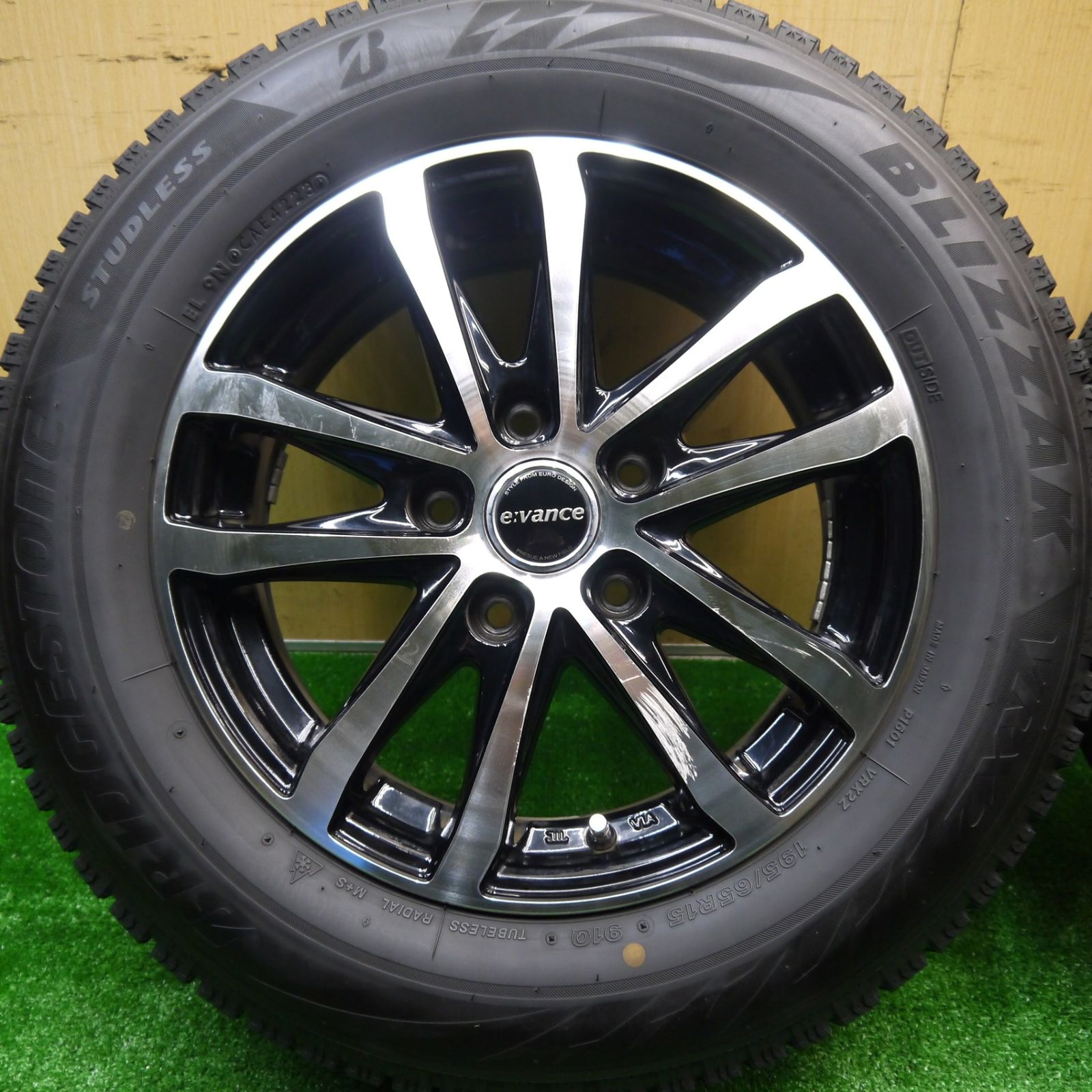 バリ溝 23年 9分 スタッドレス 195|65R15 ブリヂストン ブリザック VRX2 evance HA1 エヴァンス 15インチ PCD114.3|5H 5101408Hス
