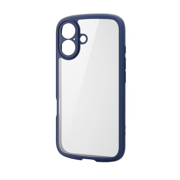 【新品・7営業日以内発送】エレコム ELECOM PM-A24ATSLFCKNV iPhone 16 ケース ハイブリッド 衝撃吸収 軽量 薄型 カメラレンズ保護設計 ストラップホール付 ネイビー PMA24ATSLFCKNV【沖縄離島販売不可】