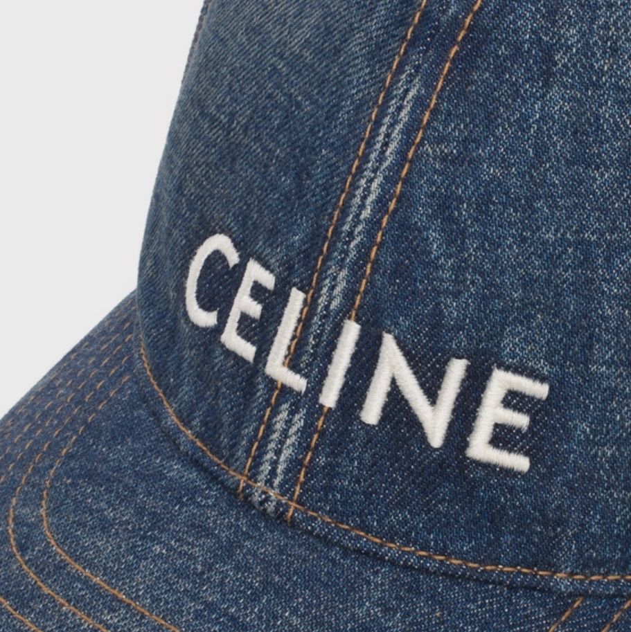 新品 CELINE セリーヌ キャップ 帽子 デニム ブルー