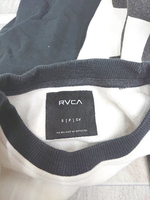 ◇ RVCA ルーカ 長袖 トレーナー サイズS ブラック ホワイト メンズ P  【1407260037316】