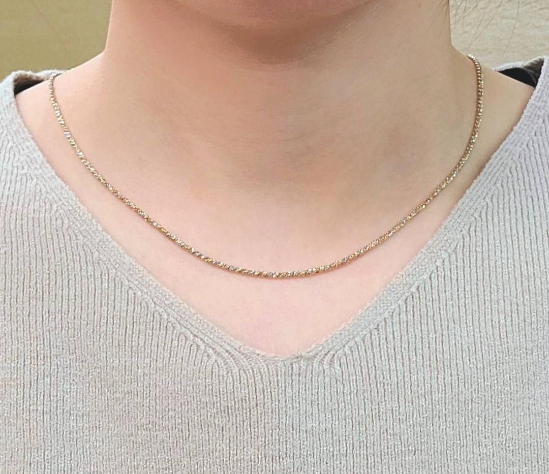 51cm 18金 k18yg プラチナ pt850 ロープチェーン ネックレス - メルカリ 