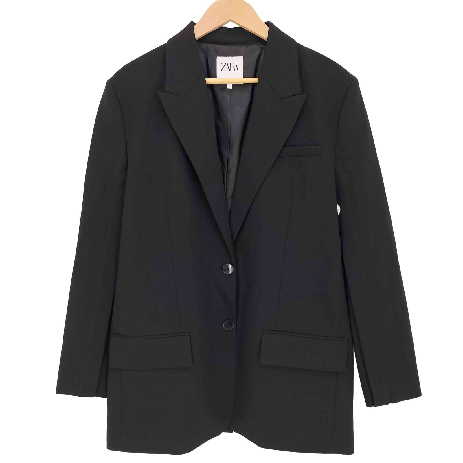 「かわいい～！」 ザラ ZARA ロングオーバーサイズブレザー 2Bテーラード ジャケット・アウター