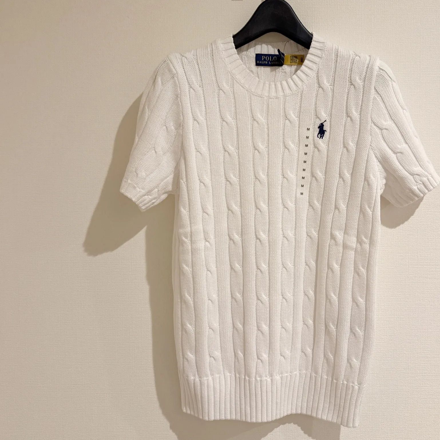 新品未使用POLO RALPH LAUREN ケーブルセーター　6T 120 未使用品Polo Ralph Lauren ケーブルニット セーター 白