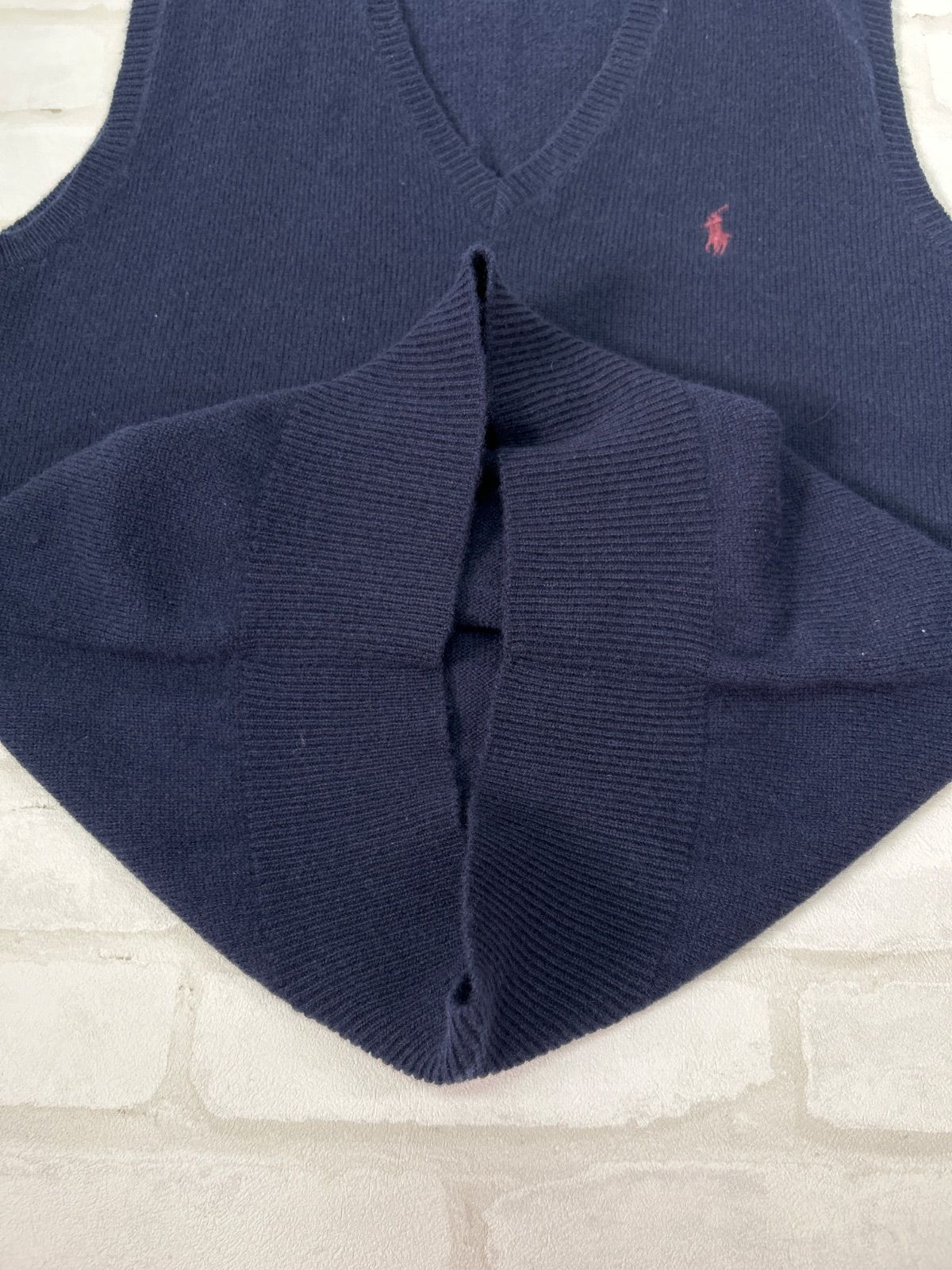 ポロバイラルフローレン ジャケット　ストライプ　ネイビー　ウール　L 米国製 POLO RALPH LAUREN(ポロラルフローレン) shawl collar knit