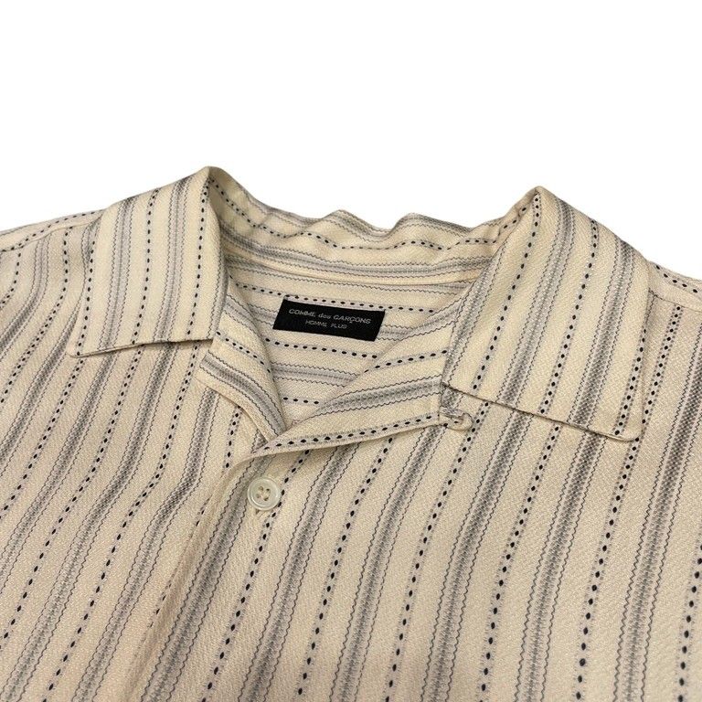 COMME des GARCONS HOMME PLUS 80s シルクストライプオープンカラー
