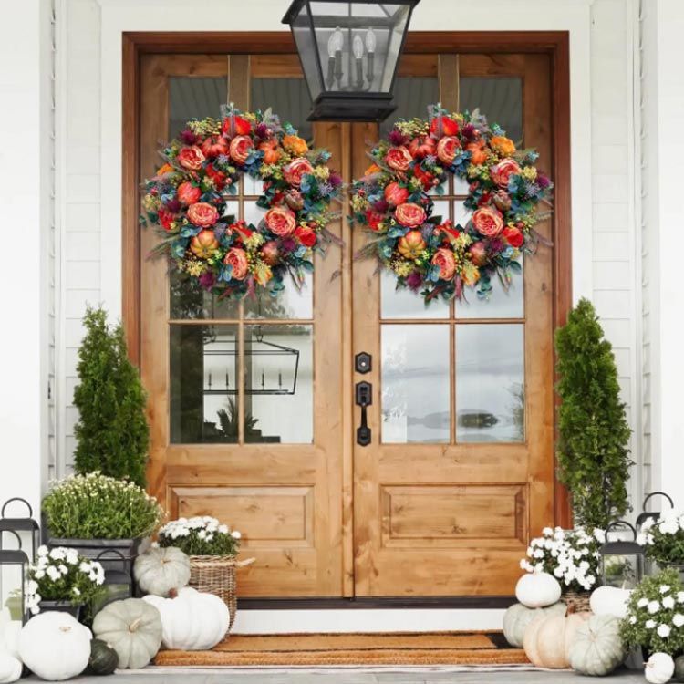 ハロウィン リース 40*40cm パンプキン 玄関 部屋 北欧 装飾