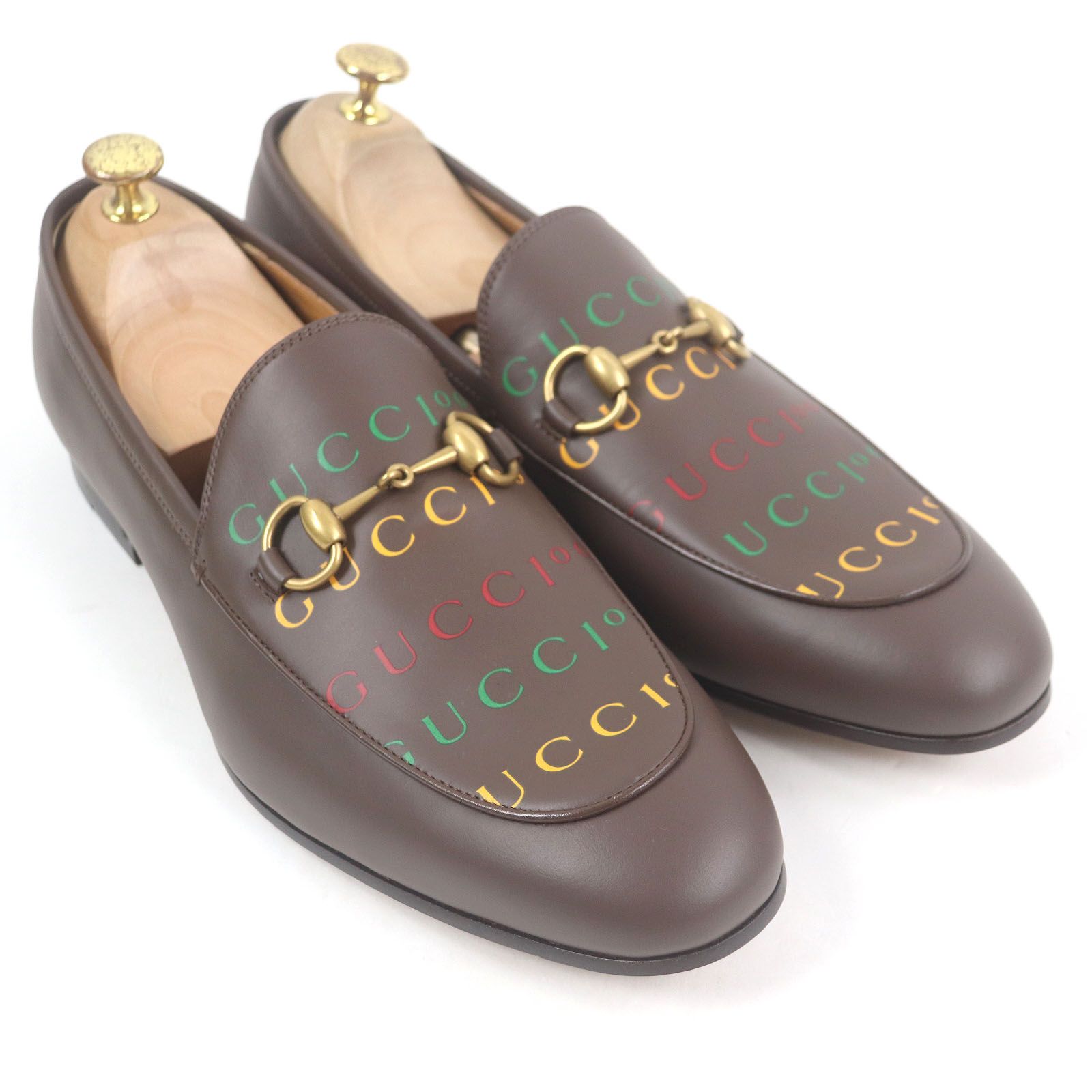 【美品】GUCCI/ホースビットローファー/ブラウン 未使用品□GUCCI グッチ 677069 レザー 100周年記念 ホース