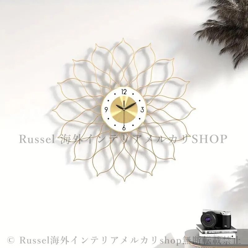 メタルアート掛け時計 ウォールクロック 壁掛け インテリア アート サイレントクロック 静音 大型 おしゃれ アナログ ゴールド ホテルライク リビング エントランス おしゃれ 4-7 ウォールクロック インテリア 壁掛け 鏡面 壁アート メタルデザイン掛け時計