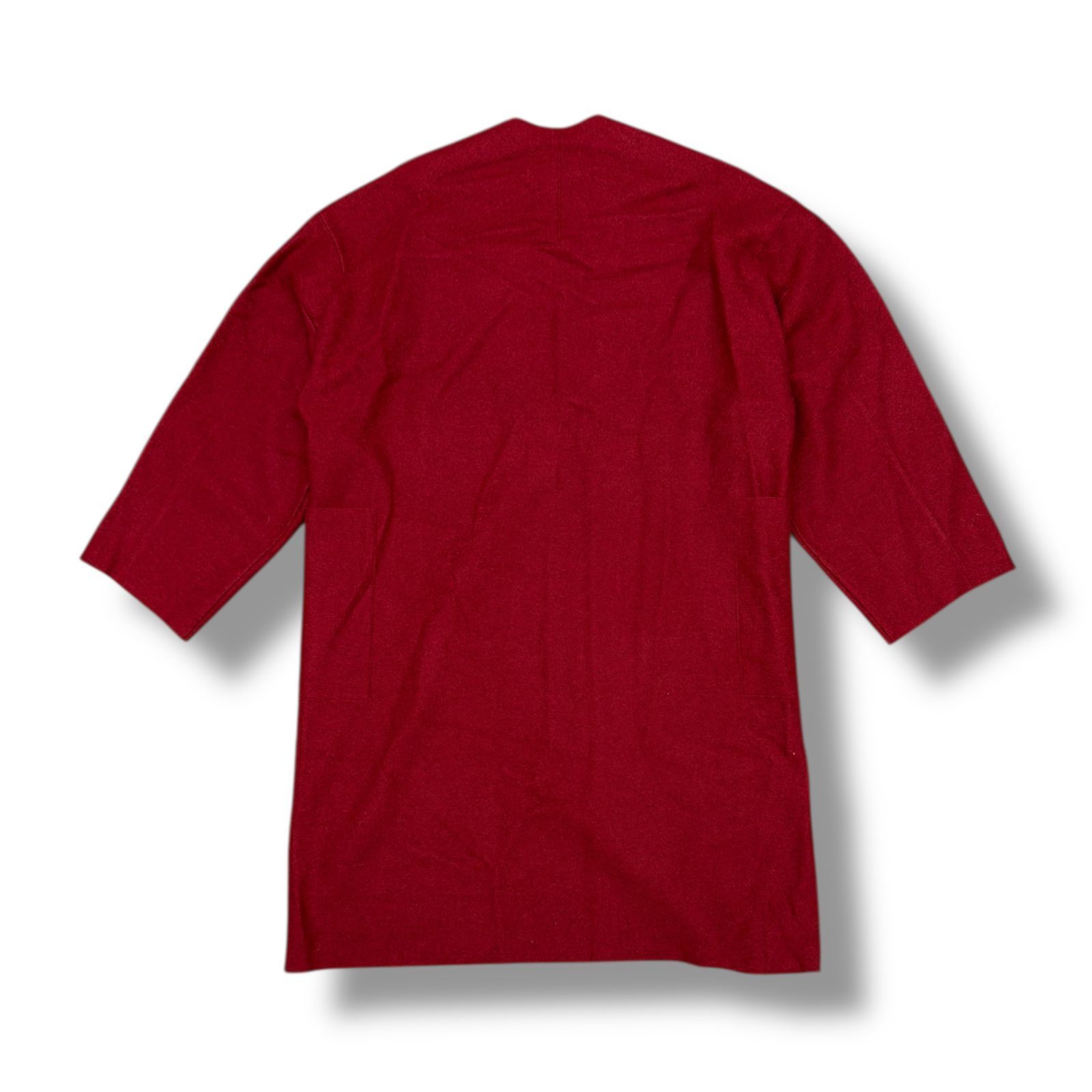 模範的な 参考上代28380円 VOAAOV 24AW COMPRESSED WOOL Long Cardigan コンプレスドウールロングカーディガン コート ヴォアーブ VOWRL レッド 1 92553A5