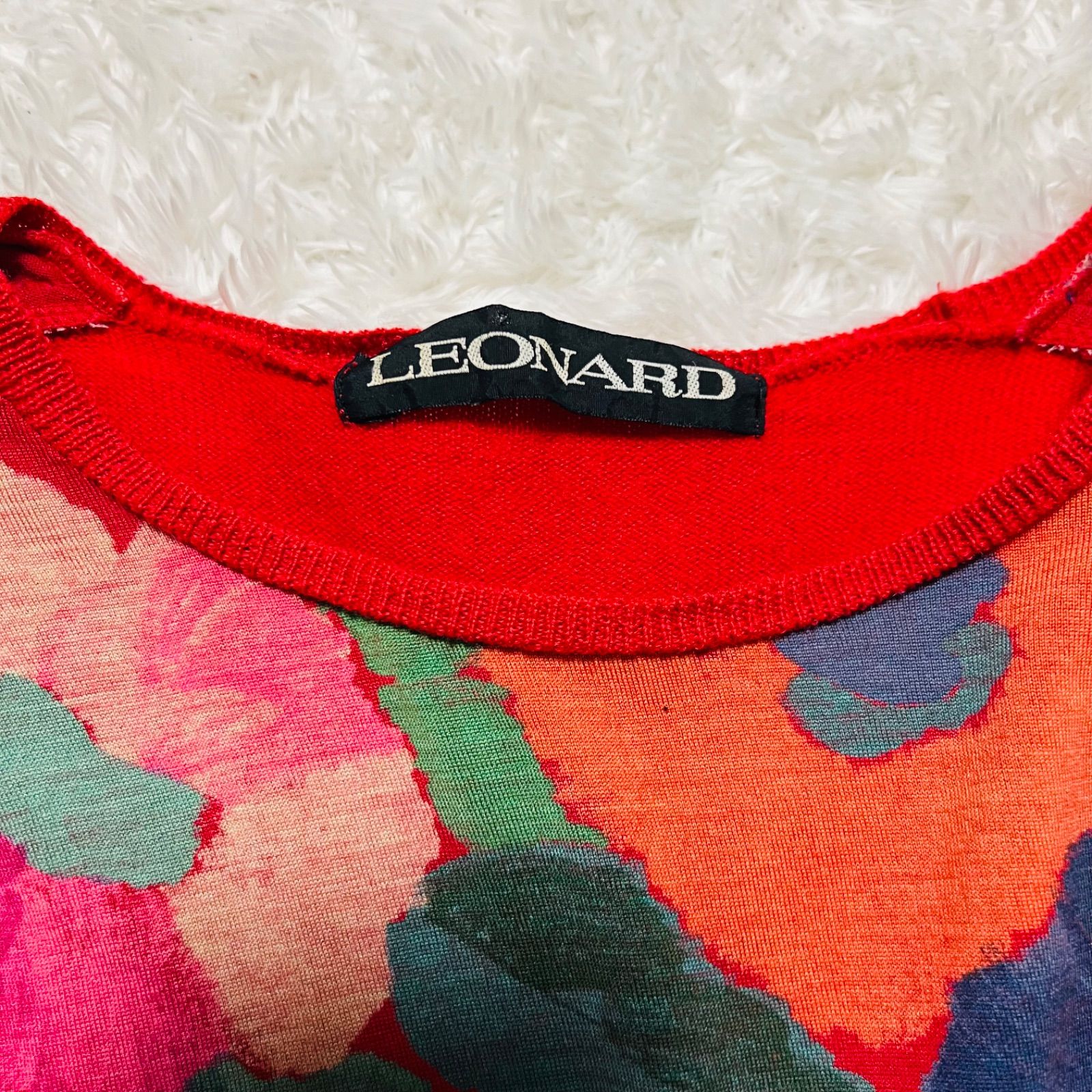 LEONARD レオナール セットアップ アンサンブル レッド 花柄 - メルカリ