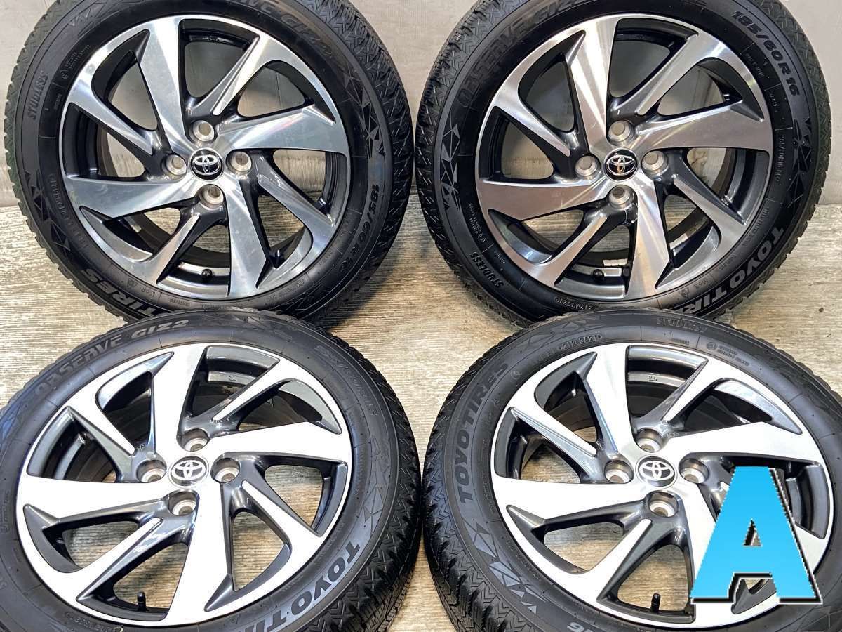 エアー　二本一組中古タイヤ　185/60R16 185/60R16 トーヨータイヤ オブザーブ GIZ2 トヨタ純正 16x6.0