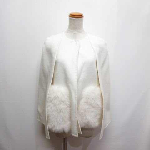 セルフォード ファーポケットリバーケープジャケット 23aw ホワイト セルフォード ファーポケットリバーケープジャケット 23aw ホワイト