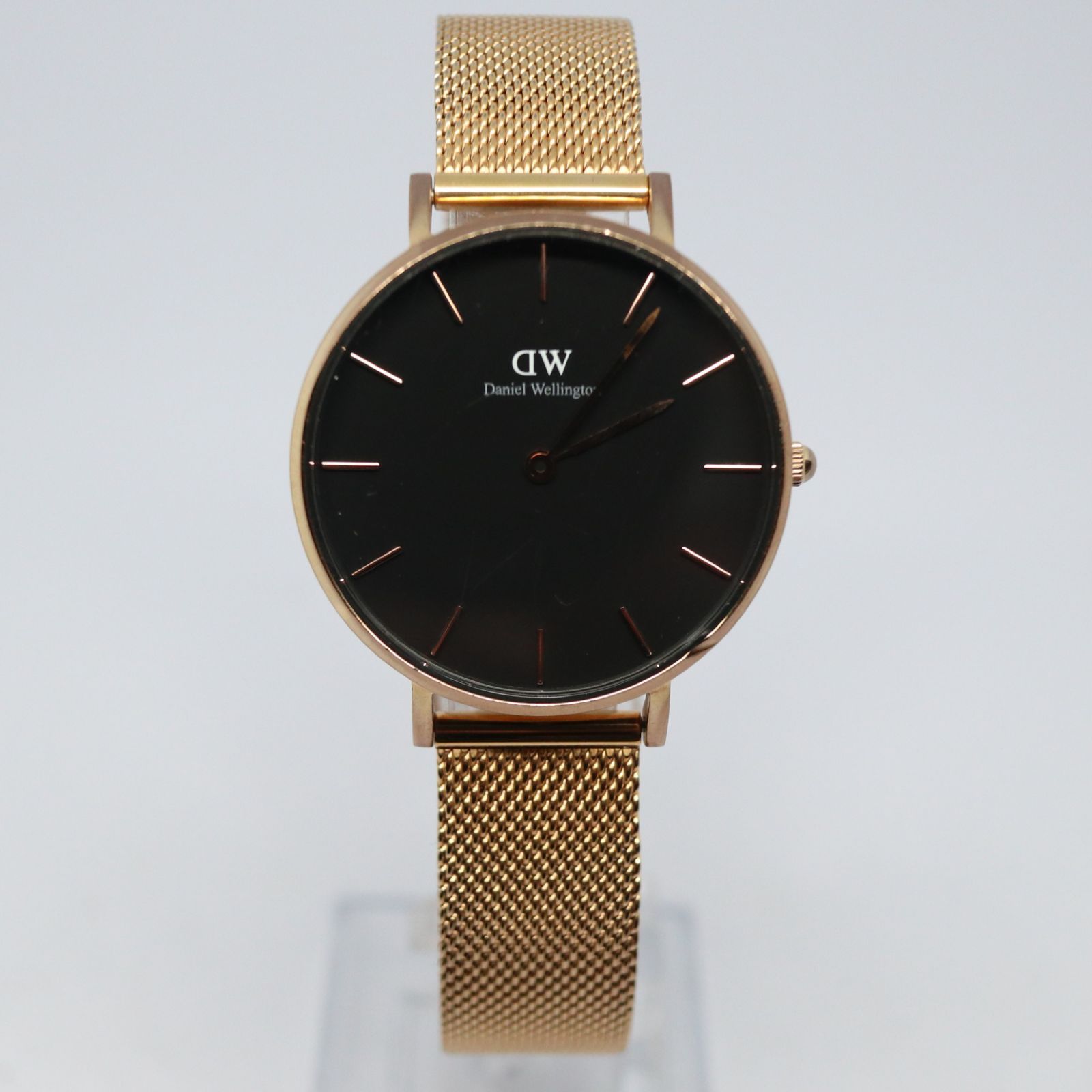 【稼働品】DANIEL WELLINGTON ダニエルウェリントン PETITE MELROSE DW00100161 レディス 腕時計  ローズゴールド ブラック クオーツ